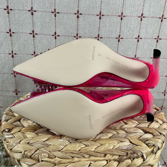 Good American 'CINDER-F*CKING-RELLA' Clear PUMP Size 5 Hot Pink New Stiletto - Picture 10 of 10